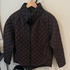 Athleta Quilted Jacket - Black/Brown
